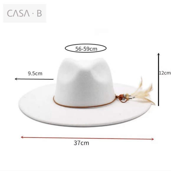 NEW!💫CASA B | Braxton Fedora in Blanc - Picture 2 of 2